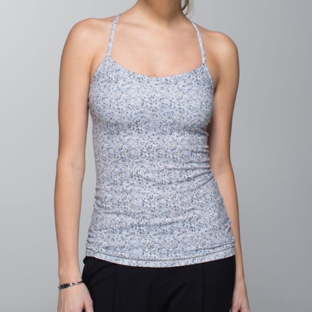 Lululemon Power Y Tank Luon Petite Fleur Silver Spoon ⭐️